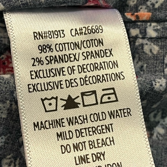 Robert Graham Floral Print Shirt Tailored Fit Short Sleeve Stretch Cotton XL - Picture 11 of 11